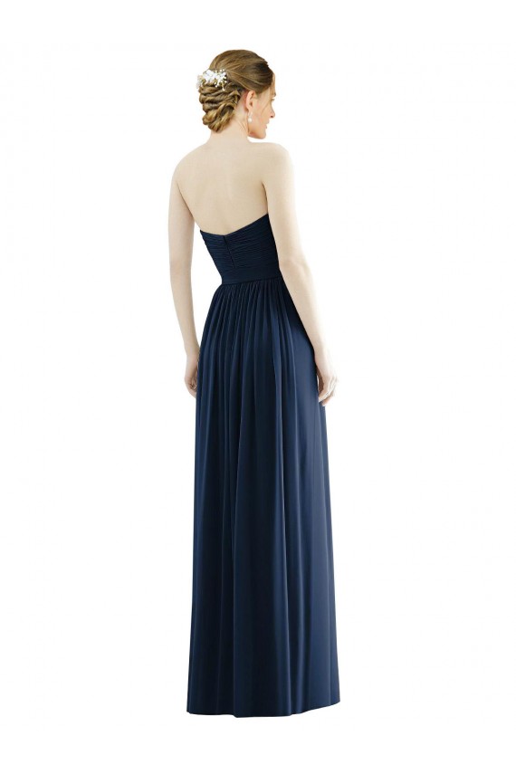 Buy Low Back Draped Strapless Chiffon Formal Bridesmaid Dress  UK