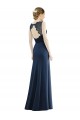 Buy Lace Bodice Open Back Trumpet Chiffon Bridesmaid Dress with Bow Belt UK