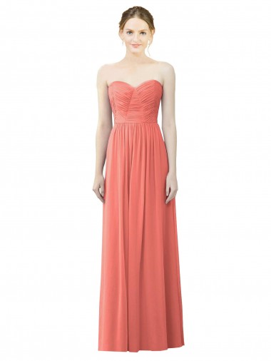 Buy Draped Sweetheart Strapless Chiffon Bridesmaid Dress UK