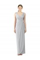 Buy Draped Sleeveless Long Chiffon V-Neck Bridesmaid Dress UK