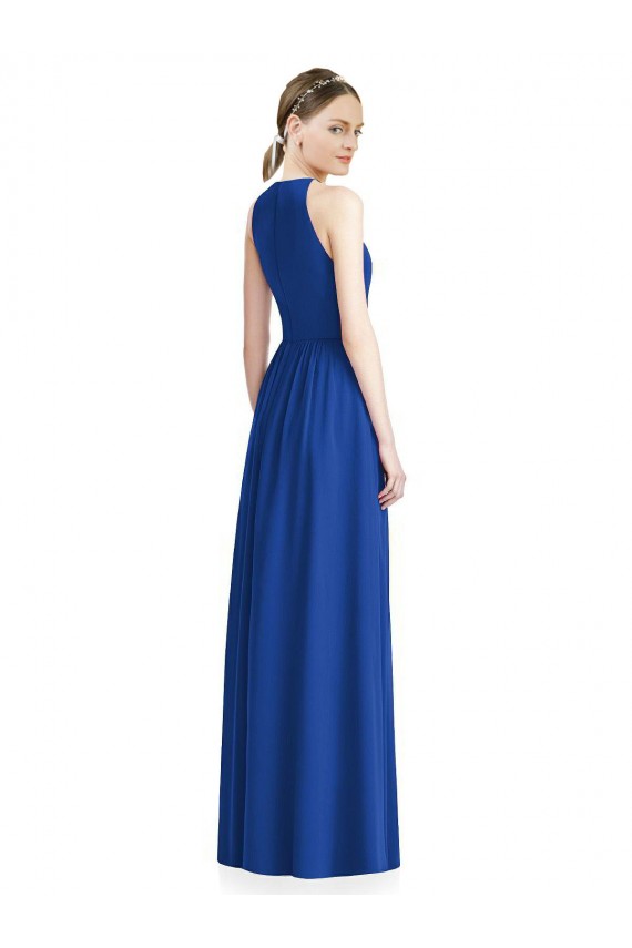 Buy Draped Keyhole Long Chiffon Bridesmaid Dress UK