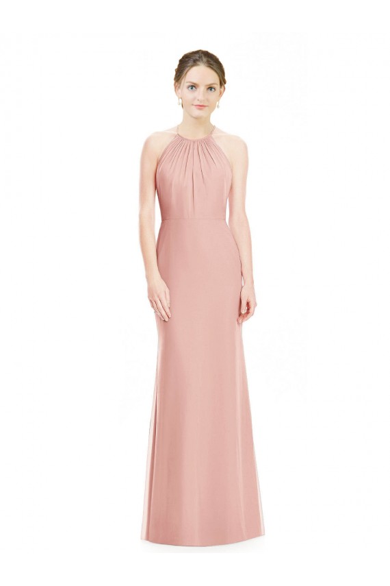 Buy Halter Neck Trumpet Chiffon Bridesmaid Dress UK