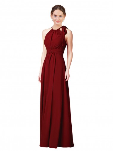 Buy Luxe Chiffon Bridesmaid Dress with Open Slit In the Back UK