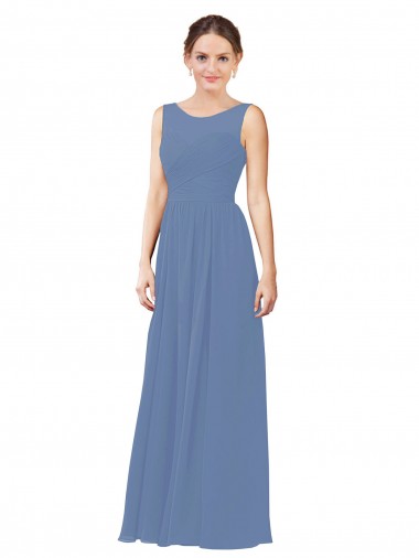 Buy Luxe Chiffon Bridesmaid Dress with Illusion and Sweetheart Neckline UK