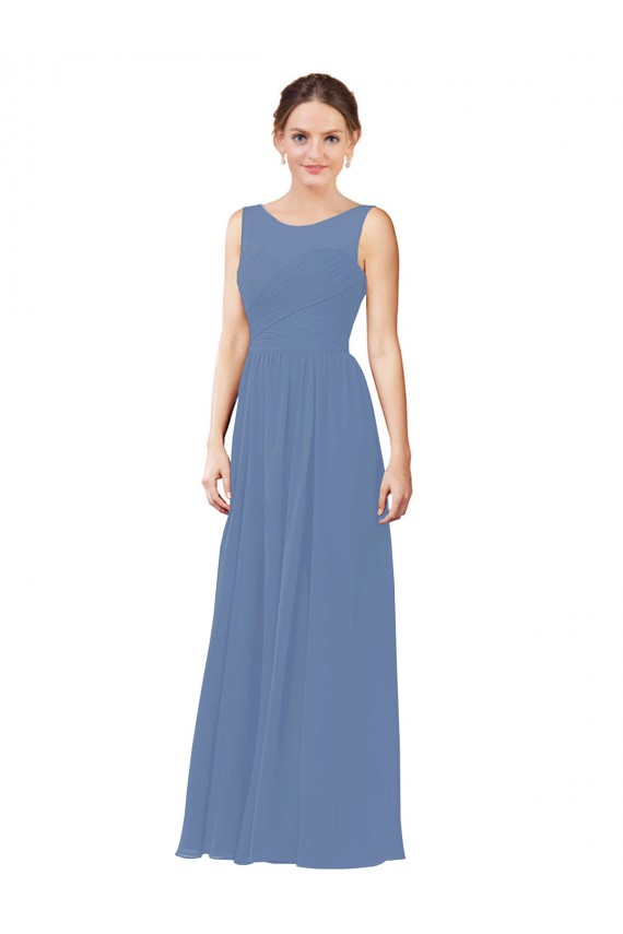 Buy Luxe Chiffon Bridesmaid Dress with Illusion and Sweetheart Neckline UK