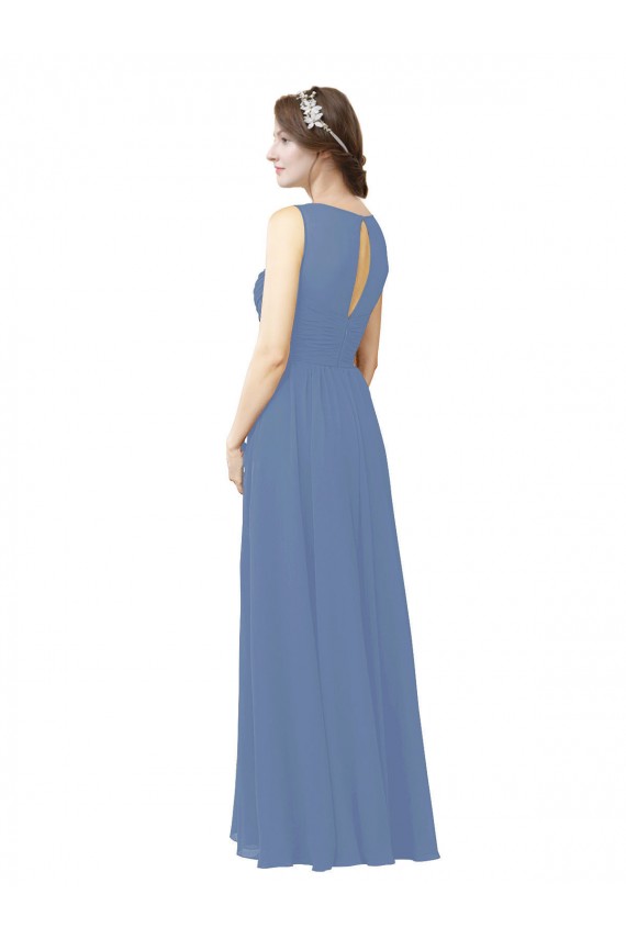 Buy Luxe Chiffon Bridesmaid Dress with Illusion and Sweetheart Neckline UK