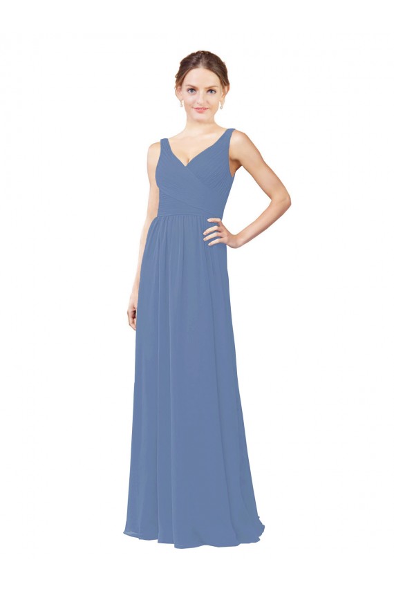 Buy Draped V-Neck Luxe Chiffon Bridesmaid Dress UK