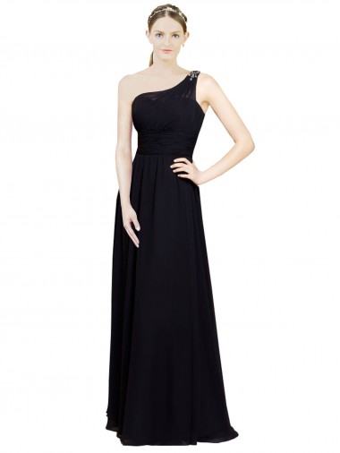 Buy Sweetheart Chiffon Bridesmaid Dress with Beaded One Shoulder Strap UK