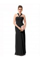 Buy Long Halter Chiffon Bridesmaid Dress with Dropped Waist UK