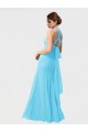 Buy Long Halter Chiffon Bridesmaid Dress with Dropped Waist UK