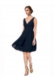 Buy Short Knee Length Criss Cross Draped Chiffon Cocktail Bridesmaid Dress UK