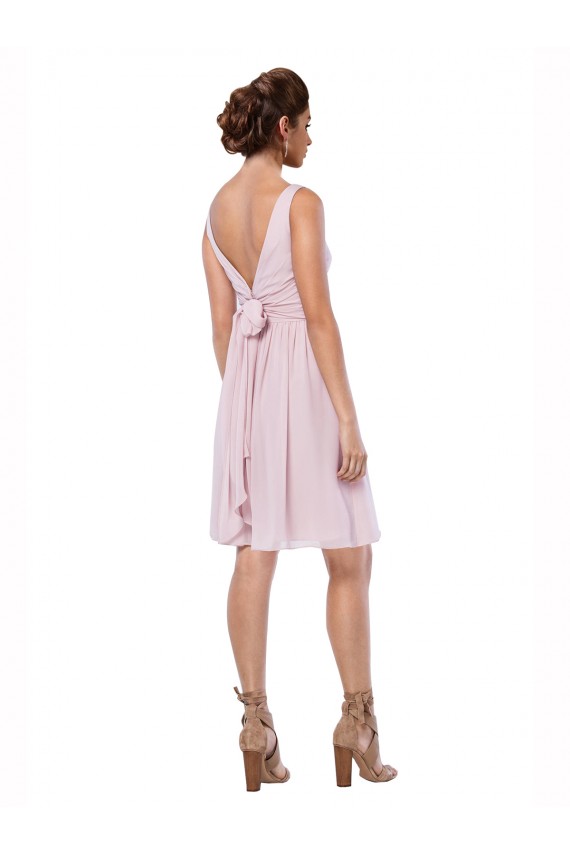 Buy Short Knee Length Criss Cross Draped Chiffon Cocktail Bridesmaid Dress UK