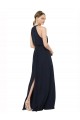 Buy High Halter Neckline Chiffon Bridesmaid Dress with Slim Keyhole Back UK