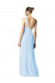 Buy One Shoulder Long Chiffon Bridesmaid Dress with Shirred Bodice and Front Keyhole UK