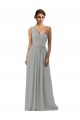 Buy Ruffled One Shoulder Floor Length Long Chiffon Bridesmaid Dress UK