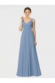 Buy Long Chiffon Bridesmaid Dress with Sweetheart Neckline and Wide Straps UK