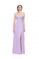 Buy Strapless Mermaid Chiffon Bridesmaid Dress WITH High Side Slit and Ruffles UK