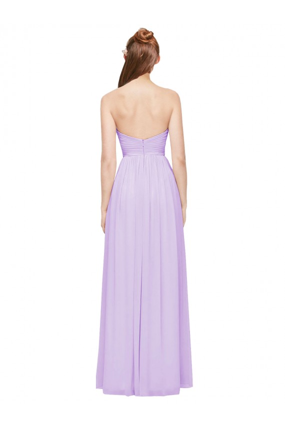 Buy Strapless Mermaid Chiffon Bridesmaid Dress WITH High Side Slit and Ruffles UK