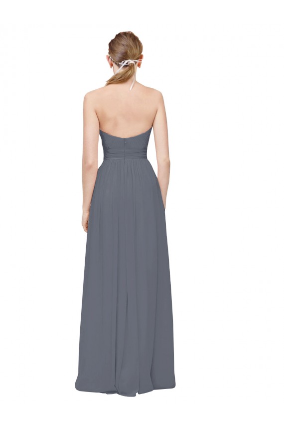 Buy Twisted Waist Pleats Sweetheart Long Chiffon Bridesmaid Dress UK