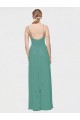 Buy Rouched V-Neckline and Spaghetti Straps Long Chiffon Bridesmaid Dress UK