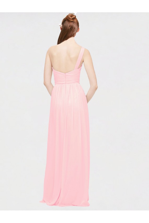 Buy One Shoulder Twisted Waist Sweetheart Chiffon Bridesmaid Dress UK