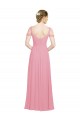 Buy Sweetheart Long Chiffon Bridesmaid Dress with Off the Shoulder Straps UK