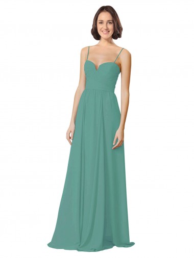 Buy Spaghetti Straps Sweetheart A-Line Chiffon Bridesmaid Dress UK