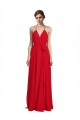 Buy V-Neck Spaghetti Halter Strap Chiffon Bridesmaid Dress UK