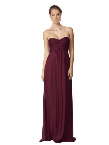 Buy Floor Length Chiffon Bridesmaid Dress with Sweetheart Neckline UK