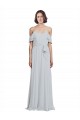 Buy Off the Shoulder Spaghetti Strap Long Chiffon Bridesmaids Dress UK