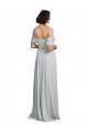 Buy Off the Shoulder Spaghetti Strap Long Chiffon Bridesmaids Dress UK