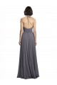 Buy Spaghetti Strap Long Chiffon Bridesmaids Dress with Halter Cowl Neck UK