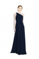 Buy Long Chiffon Bridesmaid Dress with One Shoulder Neckline And Belt UK