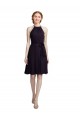 Buy Short Knee Length High Neck Chiffon Bridesmaids Dress UK