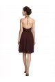 Buy Short Knee Length Chiffon Bridesmaids Dress with Halter Cowl Neck UK