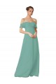 Buy Hand-Ruched Chiffon Bridesmaid Dress with Flutter Sleeves UK