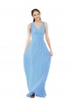 Buy Long V-Neckline Chiffon Bridesmaid Dress with Twisted Waist UK