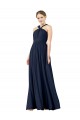 Buy High V-Neck Floor Length Chiffon Bridesmaid Dress UK
