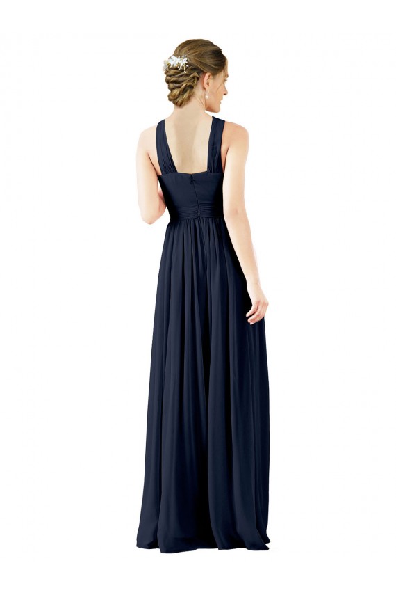 Buy High V-Neck Floor Length Chiffon Bridesmaid Dress UK