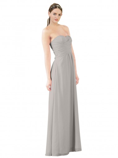 Buy Twisted Strapless Sweetheart Neckline Long Chiffon Bridesmaid Dress UK
