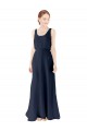 Buy Scoop Neckline Fitted Long Chiffon Bridesmaid Dress Open Back UK