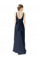 Buy Scoop Neckline Fitted Long Chiffon Bridesmaid Dress Open Back UK