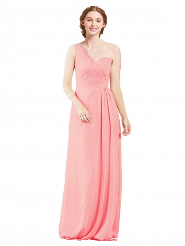 Buy One Shoulder Sweetheart Neckline Long Chiffon Bridesmaid Dress UK