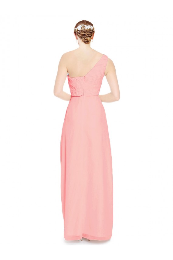 Buy One Shoulder Sweetheart Neckline Long Chiffon Bridesmaid Dress UK