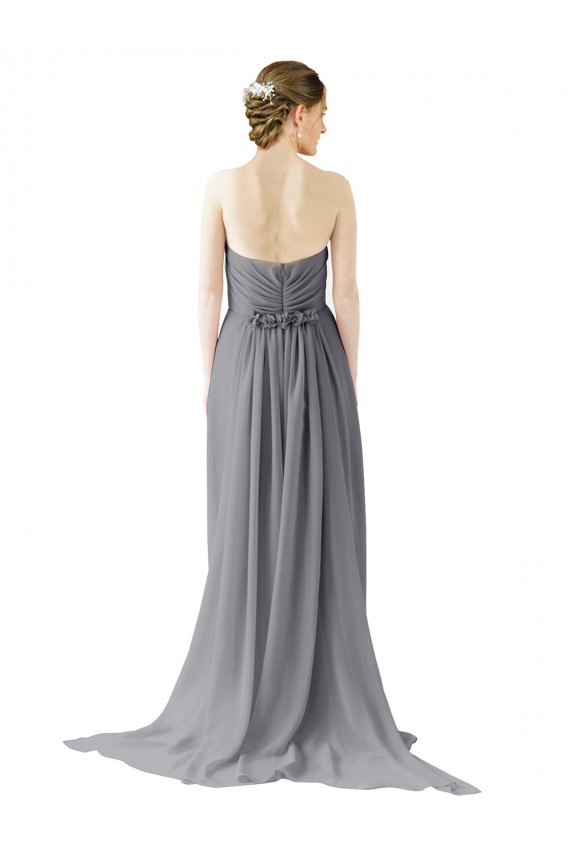 Buy Long Chiffon Bridesmaid Dress with Sweetheart Neckline and Flowing Back UK