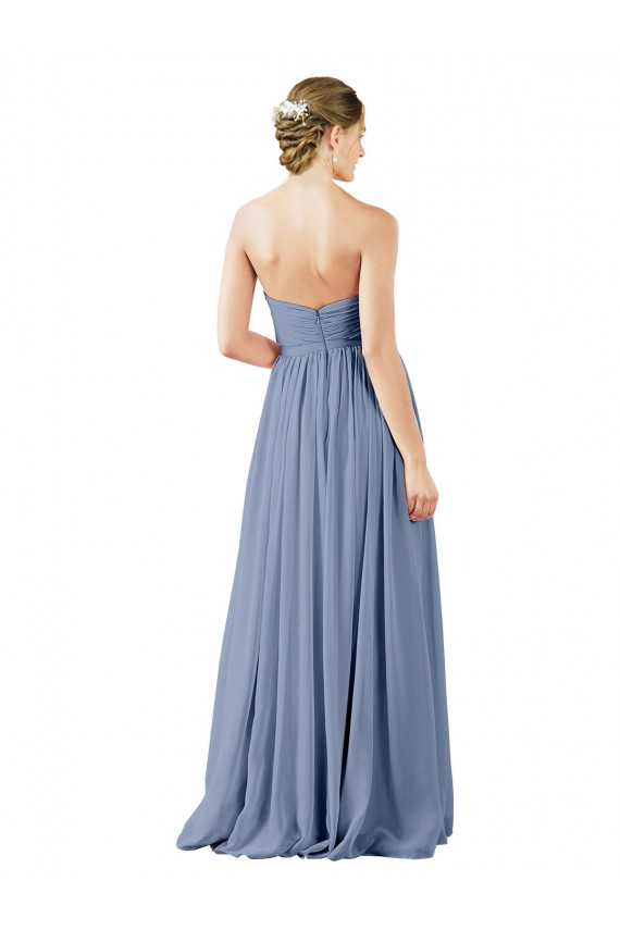 Buy Deep Sweetheart Neckline Open Back Long Chiffon Bridesmaid Dress UK