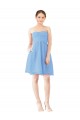 Buy Short Knee Length Chiffon Cocktail Bridesmaid Dress with Twisted Strapless Sweetheart Neckline UK