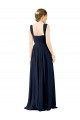 Buy Square Neckline Sexy Open Back Long Chiffon Bridesmaid Dress UK