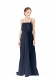 Buy Spaghetti Straps Open Back Long Chiffon Bridesmaid Dress UK