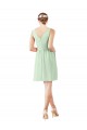 Buy v-Neckline Short Knee Length Chiffon Cocktail Bridesmaid Dress UK